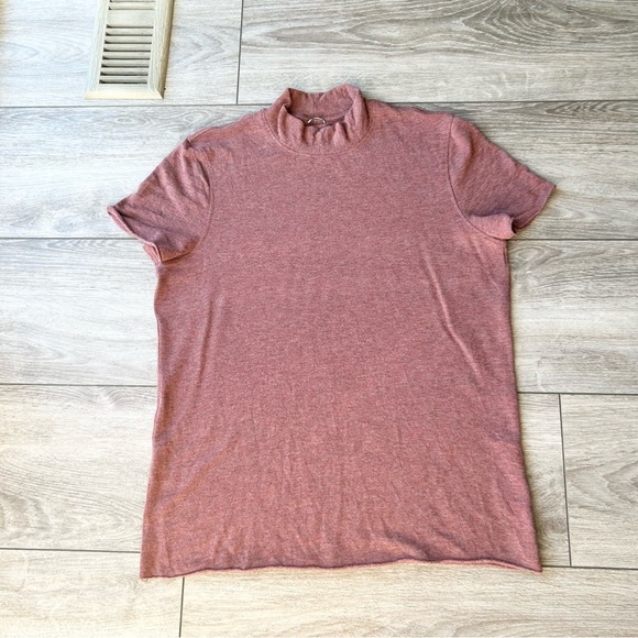 Kit & Ace Mock Neck Cashmere Blend Short Sleeve Top - Picture 4 of 14